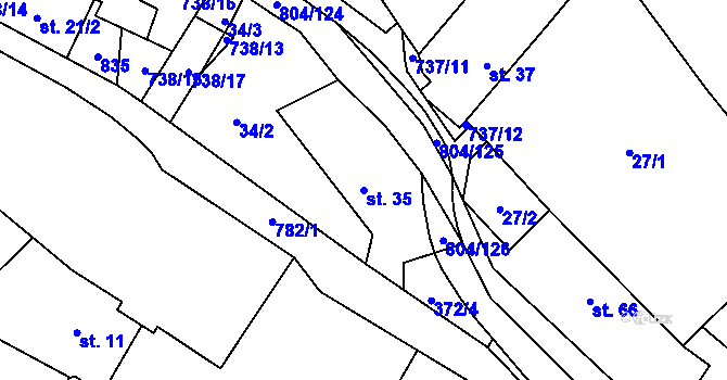 Parcela st. 35 v KÚ Přívětice, Katastrální mapa