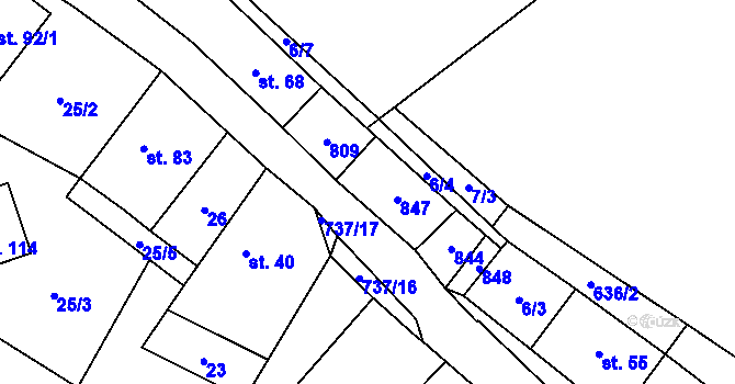 Parcela st. 78/1 v KÚ Přívětice, Katastrální mapa
