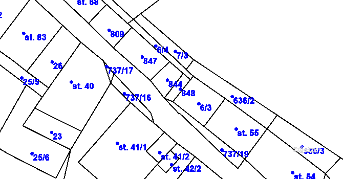 Parcela st. 78/3 v KÚ Přívětice, Katastrální mapa