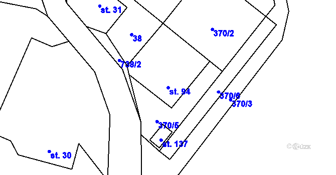 Parcela st. 94 v KÚ Přívětice, Katastrální mapa