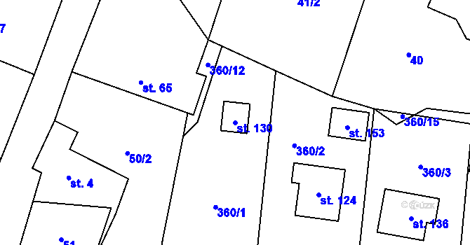 Parcela st. 130 v KÚ Přívětice, Katastrální mapa