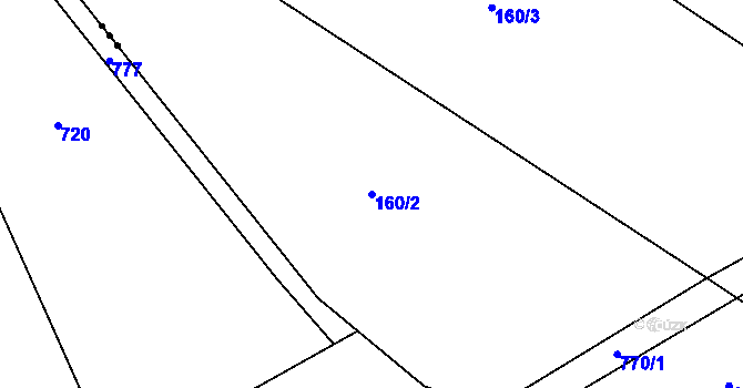 Parcela st. 160/2 v KÚ Přívětice, Katastrální mapa
