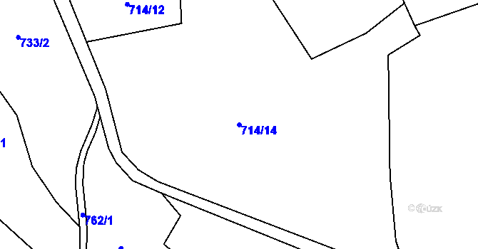 Parcela st. 714/14 v KÚ Přívětice, Katastrální mapa