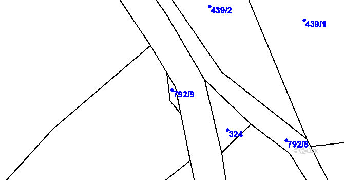 Parcela st. 792/9 v KÚ Přívětice, Katastrální mapa