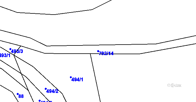 Parcela st. 792/14 v KÚ Přívětice, Katastrální mapa
