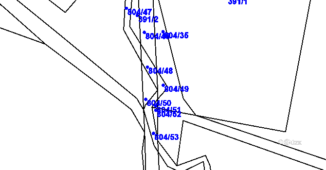 Parcela st. 804/49 v KÚ Přívětice, Katastrální mapa