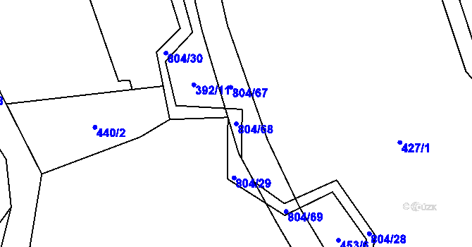 Parcela st. 804/68 v KÚ Přívětice, Katastrální mapa
