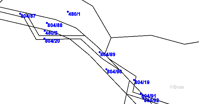 Parcela st. 804/89 v KÚ Přívětice, Katastrální mapa