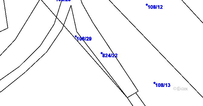 Parcela st. 824/22 v KÚ Přívětice, Katastrální mapa