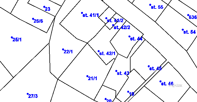 Parcela st. 42/1 v KÚ Přívětice, Katastrální mapa