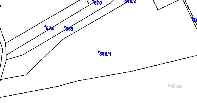 Parcela st. 568/1 v KÚ Přívětice, Katastrální mapa