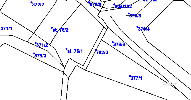 Parcela st. 782/3 v KÚ Přívětice, Katastrální mapa