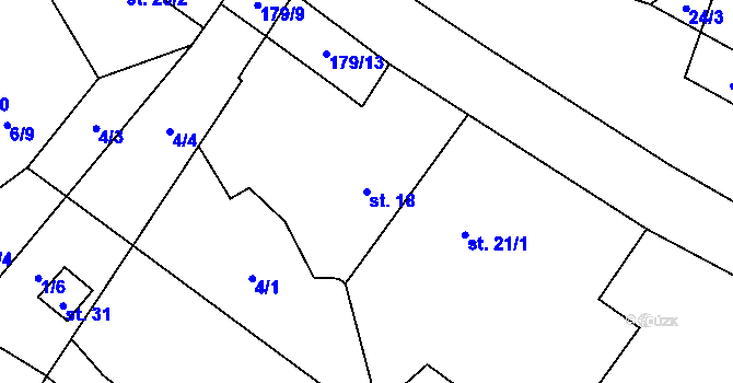 Parcela st. 18 v KÚ Sklená Huť, Katastrální mapa