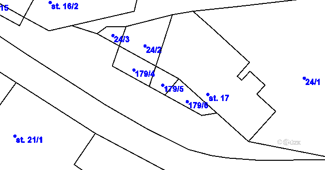 Parcela st. 179/5 v KÚ Sklená Huť, Katastrální mapa