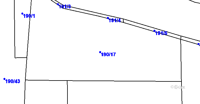 Parcela st. 190/17 v KÚ Přívory, Katastrální mapa