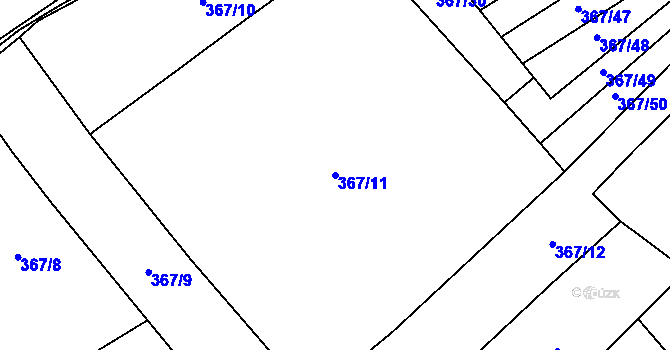 Parcela st. 367/11 v KÚ Přívory, Katastrální mapa
