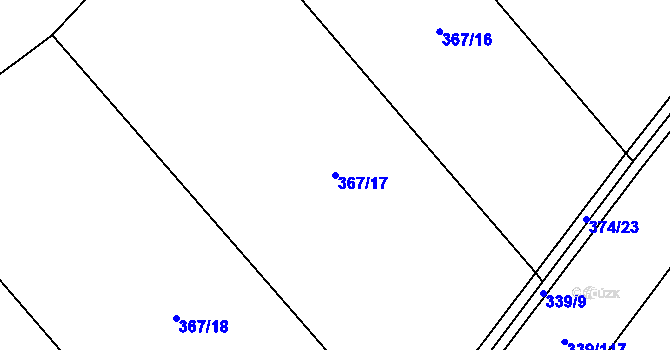 Parcela st. 367/17 v KÚ Přívory, Katastrální mapa