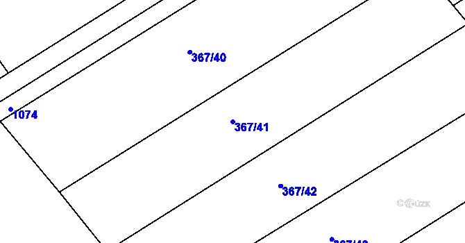Parcela st. 367/41 v KÚ Přívory, Katastrální mapa