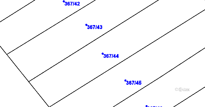 Parcela st. 367/44 v KÚ Přívory, Katastrální mapa