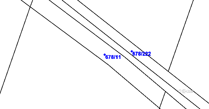 Parcela st. 678/11 v KÚ Přívory, Katastrální mapa