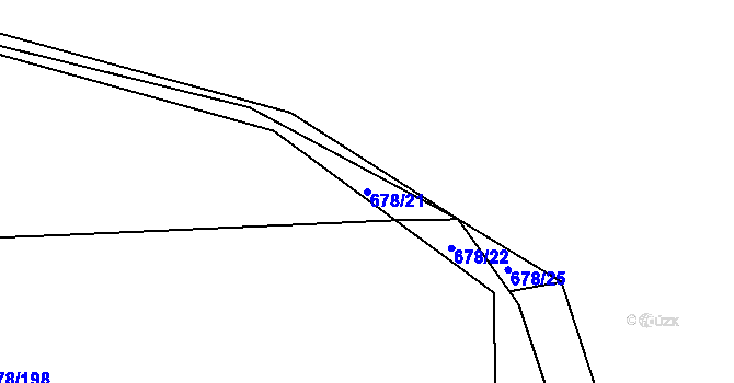 Parcela st. 678/21 v KÚ Přívory, Katastrální mapa