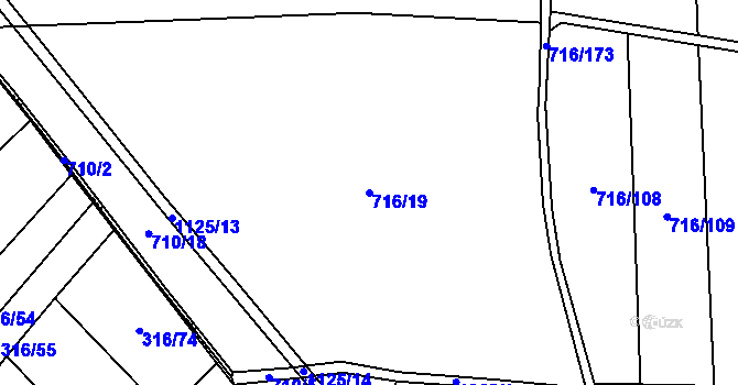Parcela st. 716/19 v KÚ Přívory, Katastrální mapa