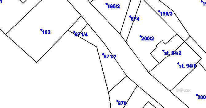 Parcela st. 871/2 v KÚ Přívrat, Katastrální mapa