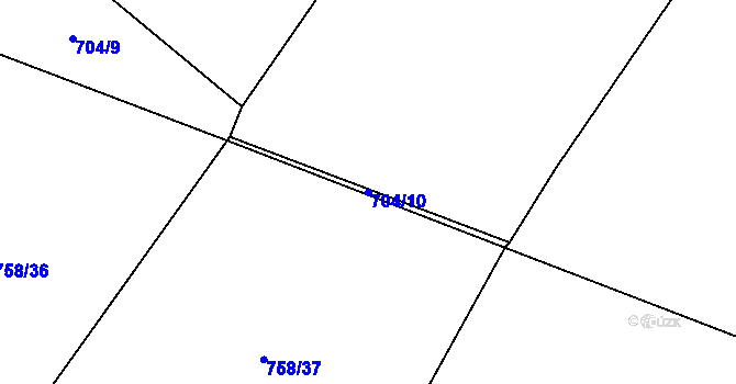 Parcela st. 704/10 v KÚ Psárov, Katastrální mapa