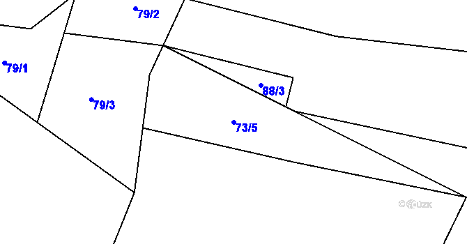Parcela st. 73/5 v KÚ Tříklasovice, Katastrální mapa
