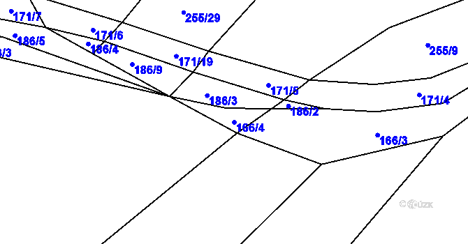 Parcela st. 166/4 v KÚ Tříklasovice, Katastrální mapa