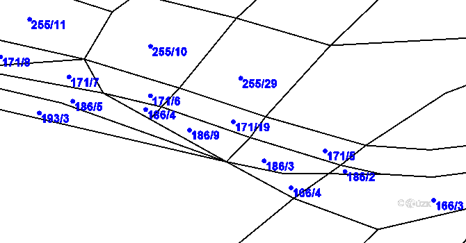 Parcela st. 171/19 v KÚ Tříklasovice, Katastrální mapa
