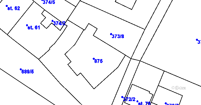 Parcela st. 9/5 v KÚ Dolní Jirčany, Katastrální mapa