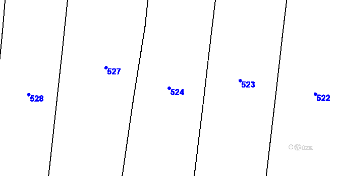 Parcela st. 524 v KÚ Dolní Jirčany, Katastrální mapa