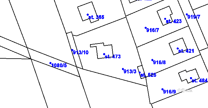 Parcela st. 473 v KÚ Psáry, Katastrální mapa