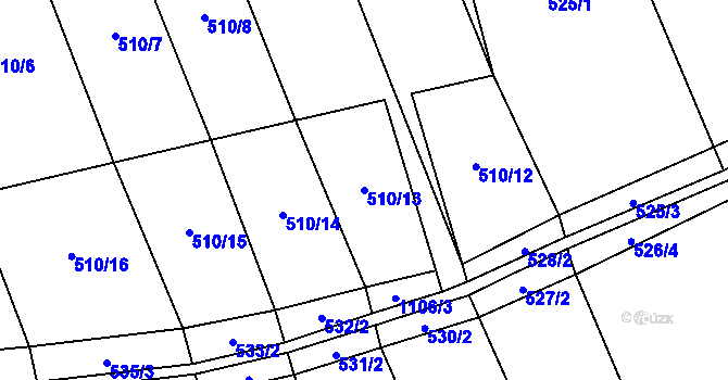 Parcela st. 510/13 v KÚ Psáry, Katastrální mapa