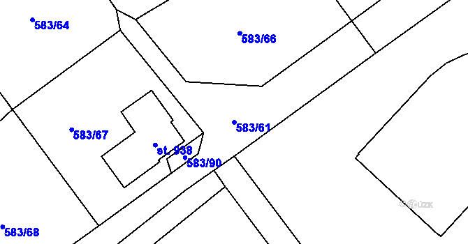 Parcela st. 583/61 v KÚ Psáry, Katastrální mapa