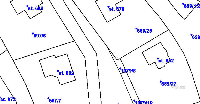 Parcela st. 697/28 v KÚ Psáry, Katastrální mapa