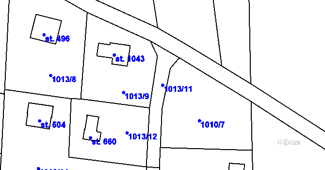Parcela st. 1013/11 v KÚ Psáry, Katastrální mapa