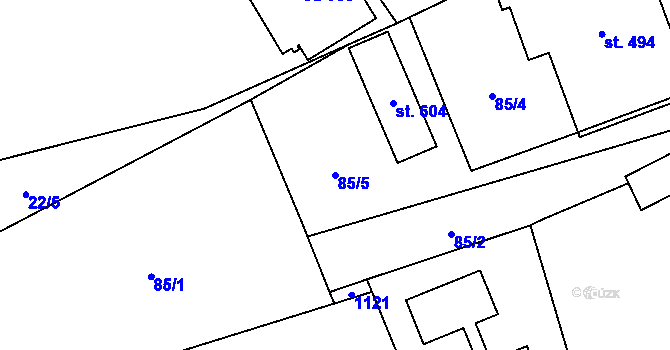 Parcela st. 85/5 v KÚ Psáry, Katastrální mapa