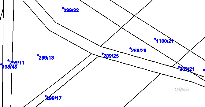 Parcela st. 289/25 v KÚ Psáry, Katastrální mapa