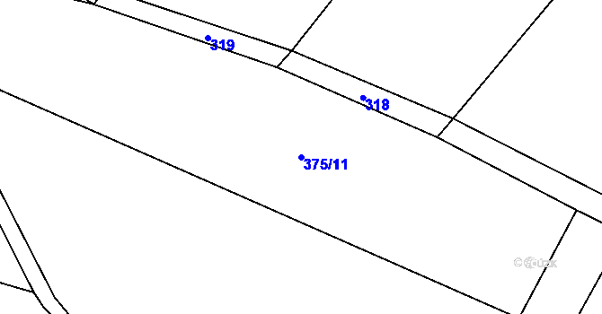 Parcela st. 375/11 v KÚ Psáry, Katastrální mapa