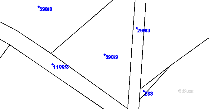 Parcela st. 398/9 v KÚ Psáry, Katastrální mapa