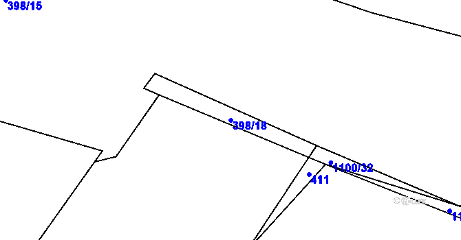 Parcela st. 398/18 v KÚ Psáry, Katastrální mapa