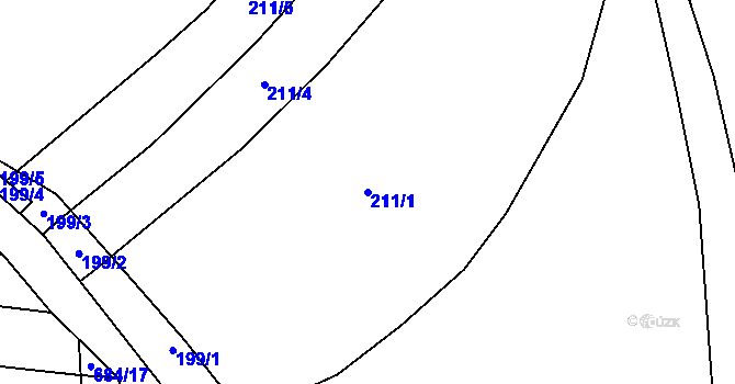 Parcela st. 211/1 v KÚ Psáře, Katastrální mapa