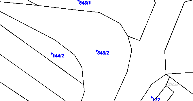 Parcela st. 543/2 v KÚ Psáře, Katastrální mapa