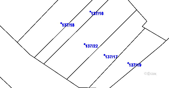 Parcela st. 137/22 v KÚ Psáře, Katastrální mapa