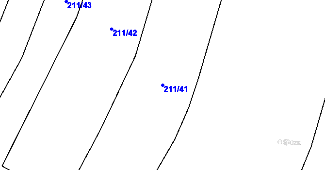 Parcela st. 211/41 v KÚ Psáře, Katastrální mapa