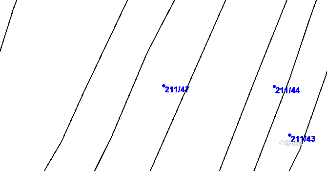 Parcela st. 211/47 v KÚ Psáře, Katastrální mapa