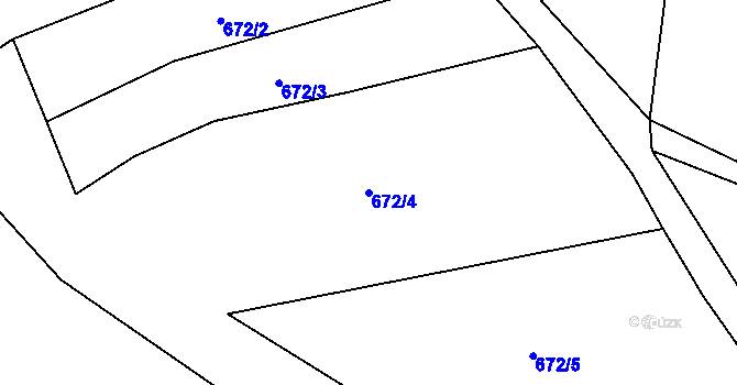 Parcela st. 672/4 v KÚ Psáře, Katastrální mapa