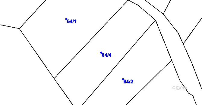 Parcela st. 64/4 v KÚ Křešice u Psinic, Katastrální mapa